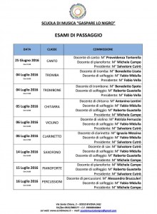 Esami di passaggio