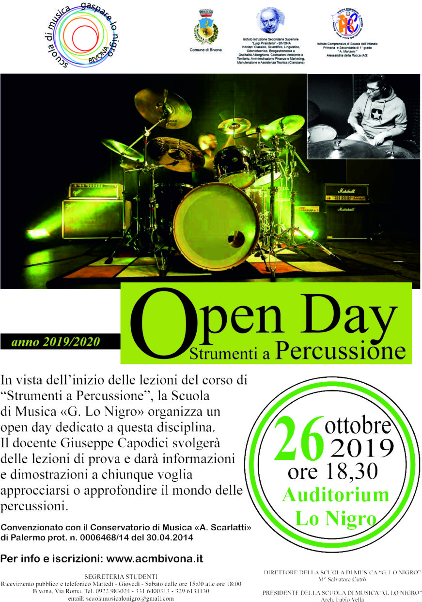 open day di batteria x volantino