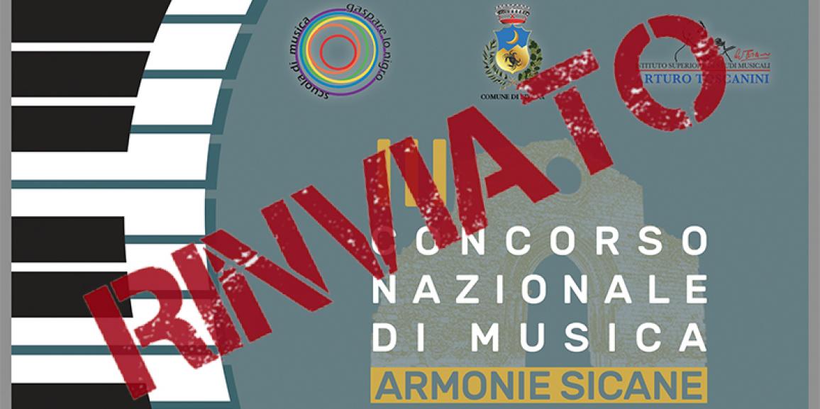 III Concorso Nazionale di Musica “Armonie Sicane” Rinviato al 18 Dicembre 2020