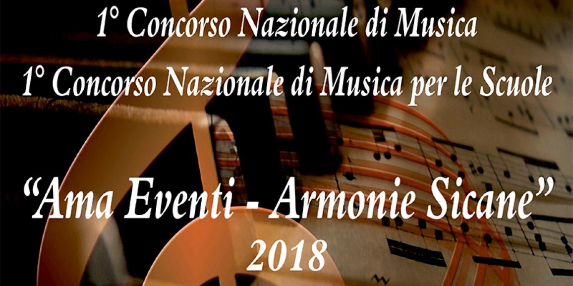 Calendario 1° Concorso Nazionale di Musica “AMA Eventi – Armonie Sicane” 2018